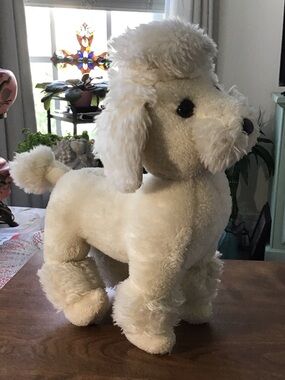 R. Dakin Vintage 13”  Poodle Puppy Plush Stuffed Dog Japan
